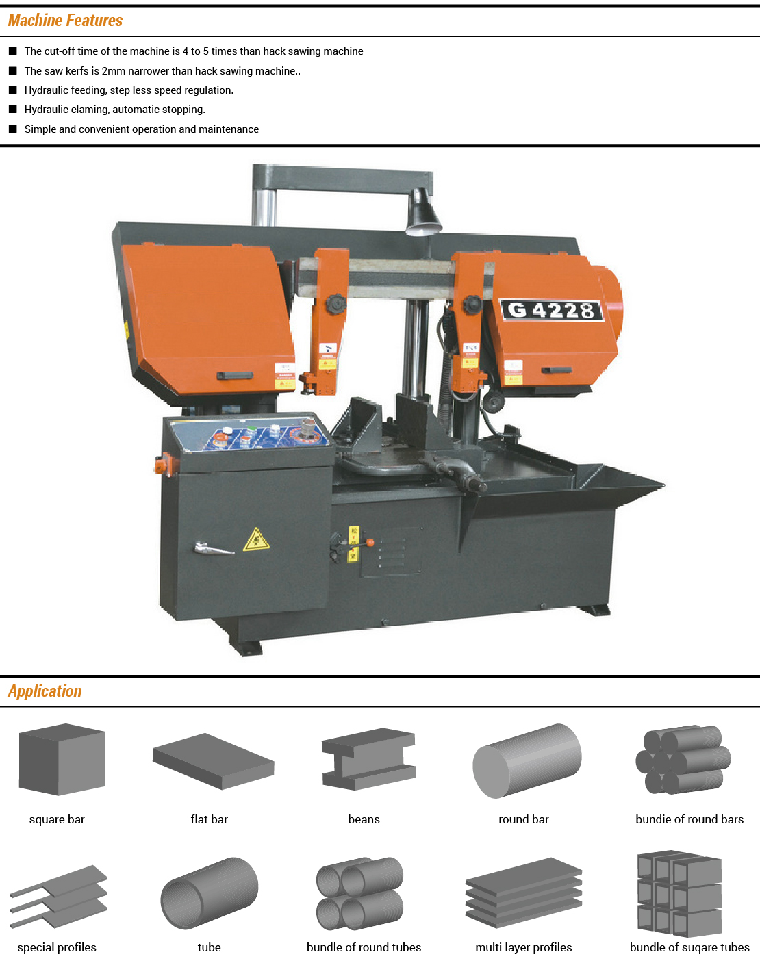 Double-Column Horizontal Metal Band Sawing Machine