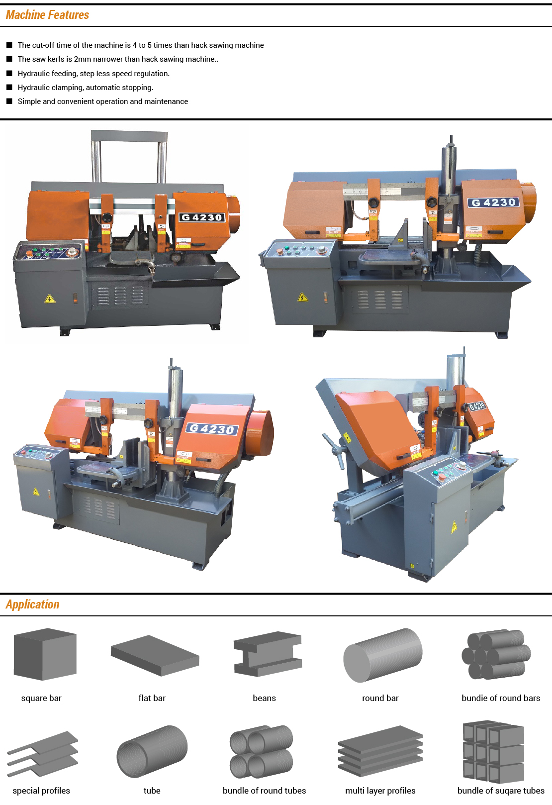 Double-Column Horizontal Metal Band Sawing Machine