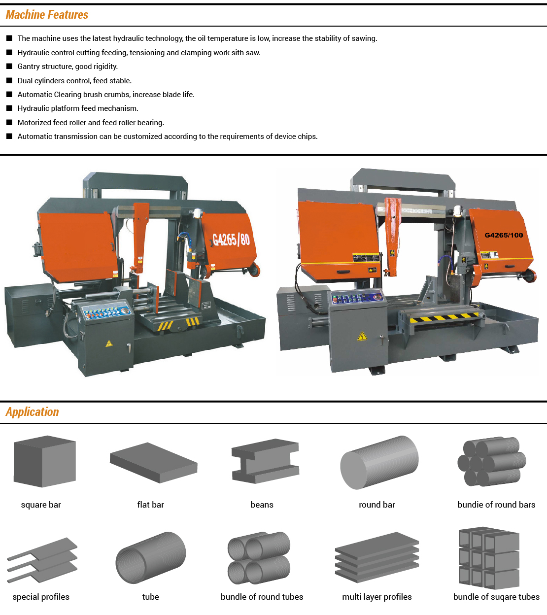 Gantry Horizontal Metal Band Sawing Machine